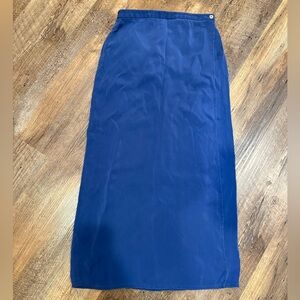 Eileen Fisher Vibrant Blue 100% silk Pencil wrap Skirt, XS